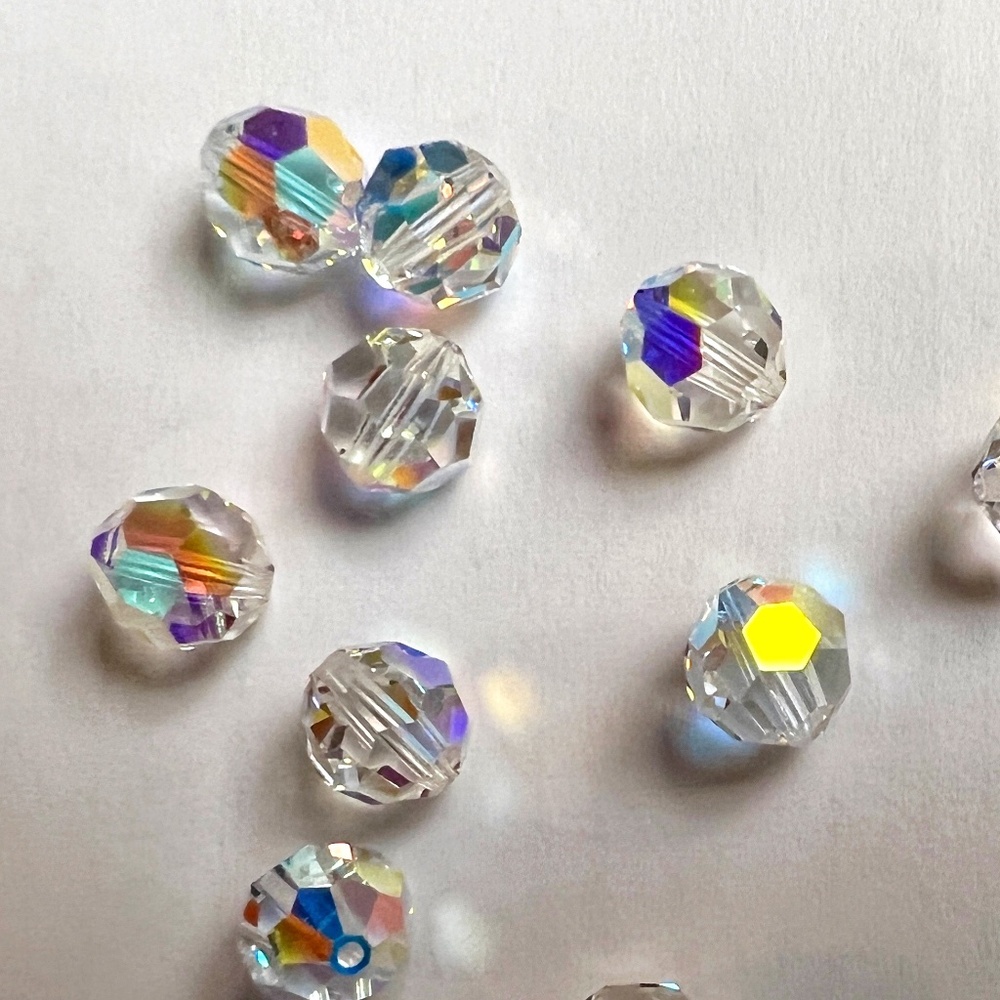 Swarovski Crystal Beads 8mm Aurora Borealis Clear #5000 Round
